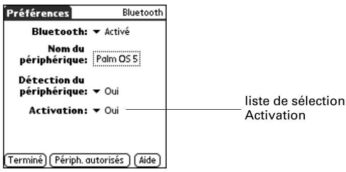 PALM TUNGSTEN T3 - Pour activer la fonction d'activation à distance : - 1