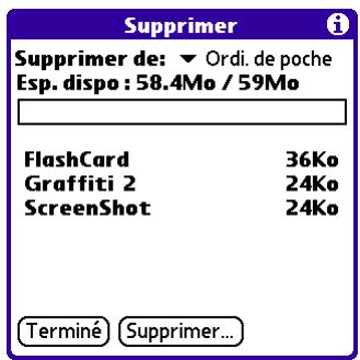 PALM TUNGSTEN T3 - Pour désinstaller une application supplémentaire : - 1
