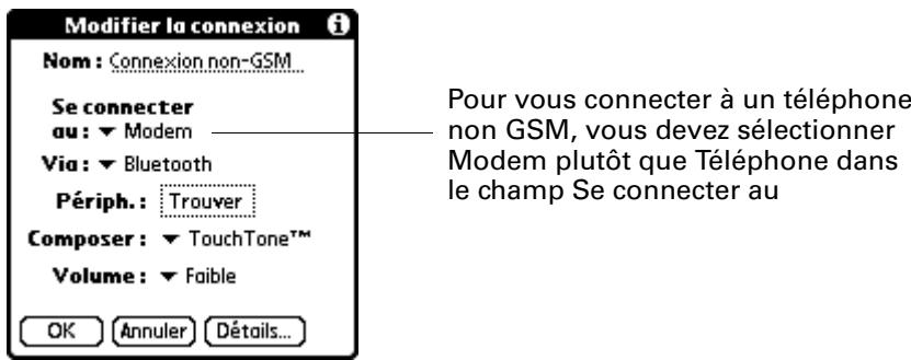 PALM TUNGSTEN T3 - Pour créer une connexion à un téléphone non GSM : - 2