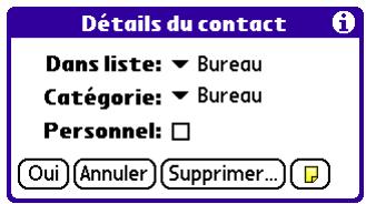 PALM TUNGSTEN T3 - Pour ouvrir la boîte de dialogue détails du contact : - 2