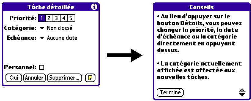 PALM TUNGSTEN T3 - Pour afficher un conseil en ligne : - 1