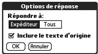 PALM TUNGSTEN T3 - Pour répondre à un message à partir de la liste des dossiers : - 2