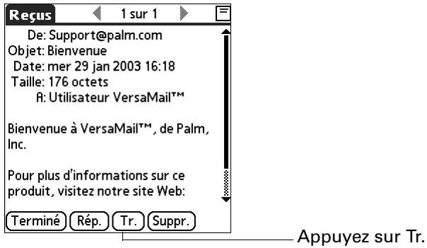 PALM TUNGSTEN T3 - Pour transmettre les e-mails : - 1