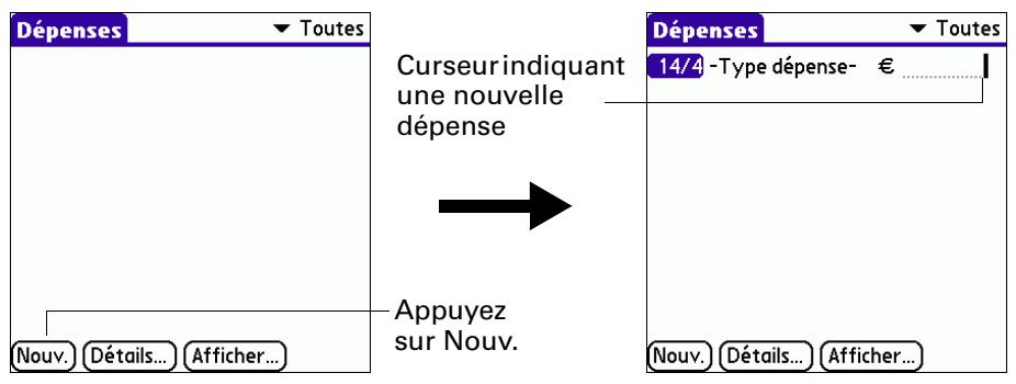 PALM TUNGSTEN T3 - Pour ajouter une dépense - 1