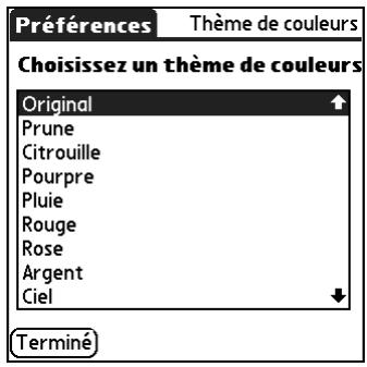 PALM TUNGSTEN T3 - Pour choisir un thème de couleurs: - 1