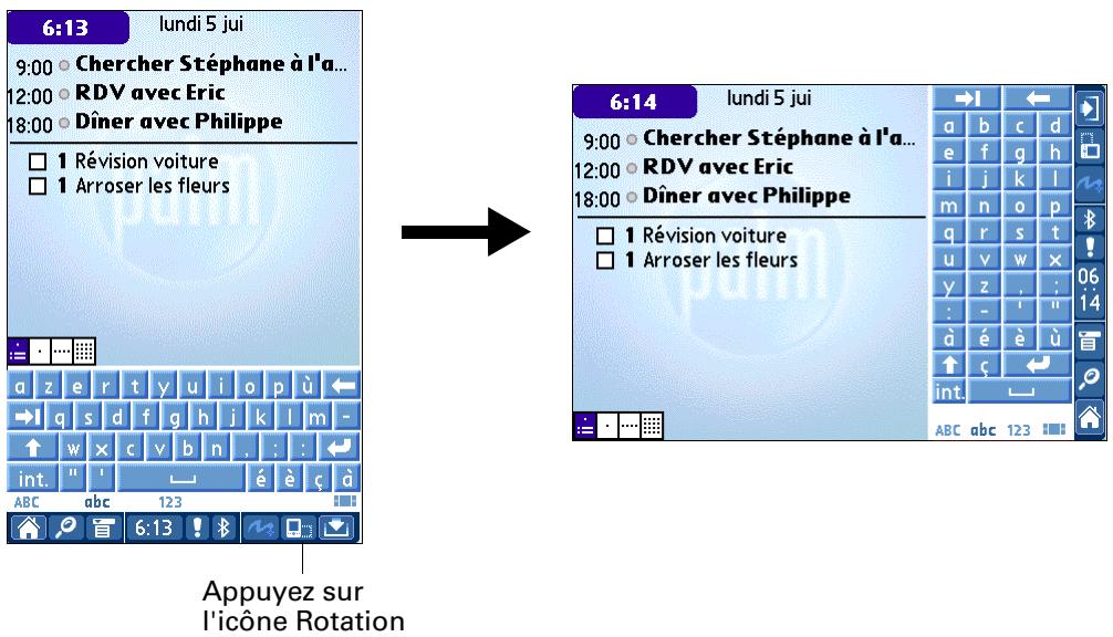 PALM TUNGSTEN T3 - Rotation de l'écran - 1