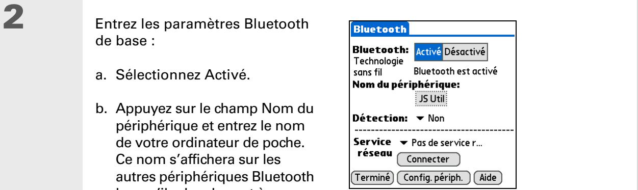 PALM TX - Saisie des paramètres bluetooth® de base - 1