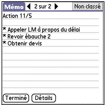 PALM TX - Affichage et modification d'un mémo - 4