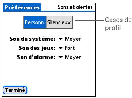 PALM TX - Sélection des paramètres de son - 1