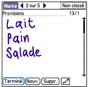 PALM TX - Affichage et modification d'une note - 4