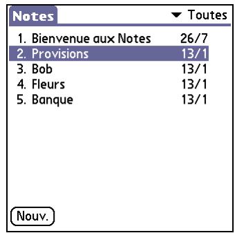 PALM TX - Affichage et modification d'une note - 2