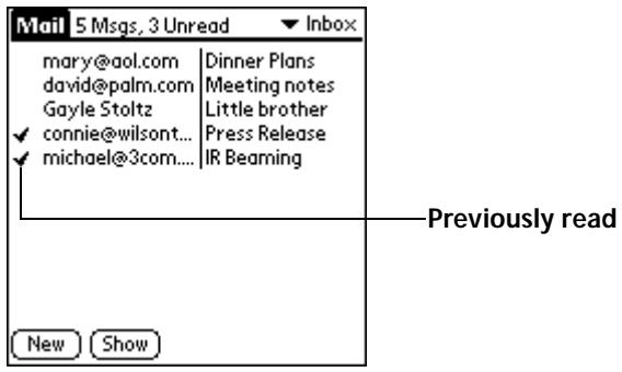 PALM V - Viewing e-mail items - 1