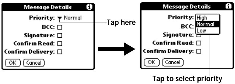 PALM V - Setting a priority - 2