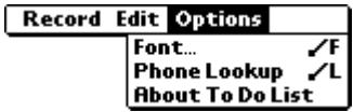 PALM V - Options menu - 1