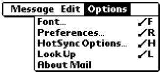 PALM V - Options menus - 2