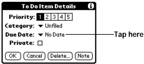 PALM V - Setting a due date - 1