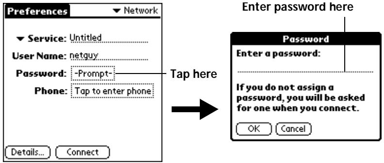 PALM V - To enter a password: - 1