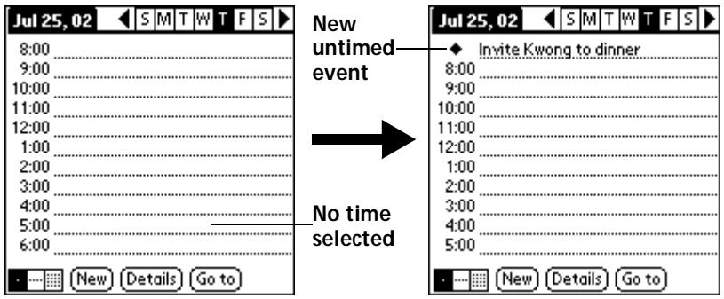 PALM V - To schedule an untimed event: - 2