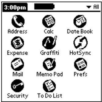 PALM V - To open an application: - 2