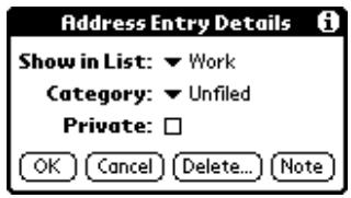 PALM V - Changing Address Entry details - 1