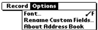 PALM V - Options menus - 2