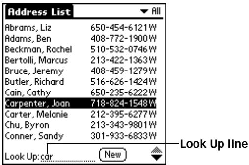 PALM V - Looking up Address Book records - 1