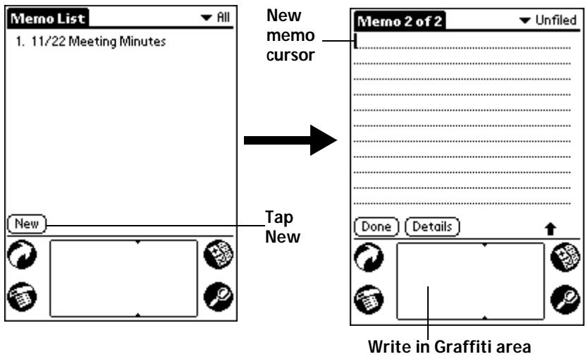 PALM V - To open Memo Pad: - 1