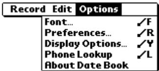 PALM V - Options menu - 1