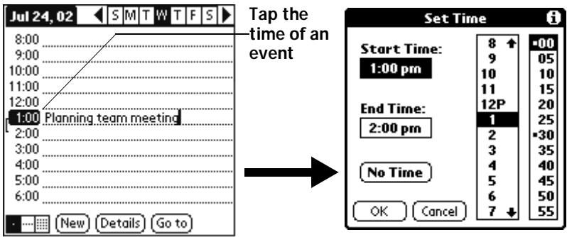 PALM V - To schedule an event for the current day: - 2