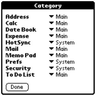 PALM V - To categorize an application: - 1
