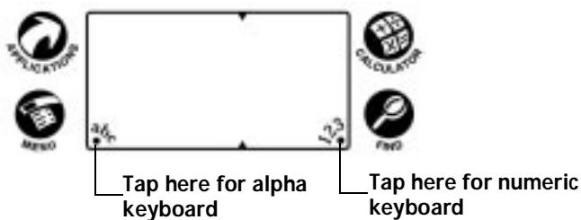 PALM V - To use the onscreen keyboard: - 1