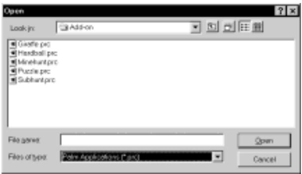 PALM V - Click Install. - 2