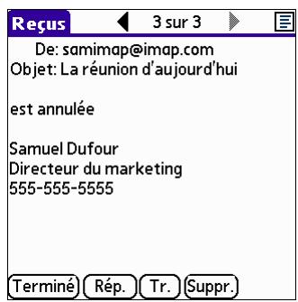 PALM VERSAMAIL - Réponse à un message électronique - 1