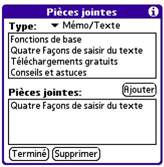 PALM VERSAMAIL - Pour joindre un fichier à un message : - 4