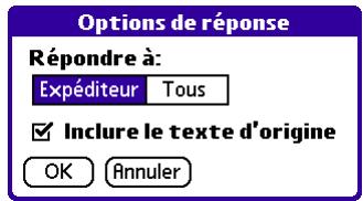 PALM VERSAMAIL - Réponse à un message électronique - 2