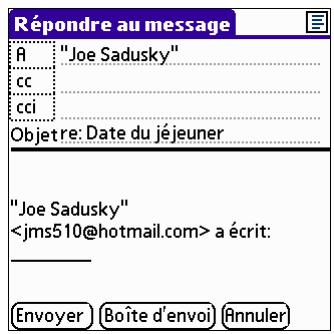 PALM VERSAMAIL - Pour répondre à un message à partir de la liste des dossiers : - 3