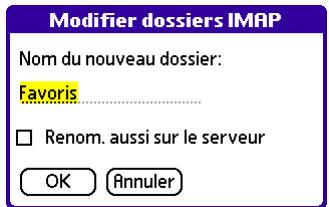 PALM VERSAMAIL - Pour créer et modifier des dossiers de messagerie électronique : - 2