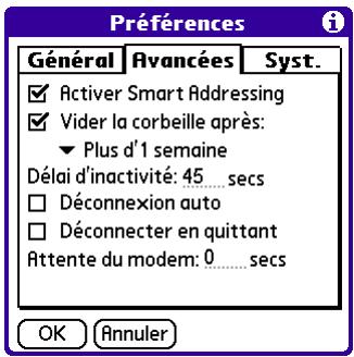 PALM VERSAMAIL - Activation et désactivation de smart addressing - 1