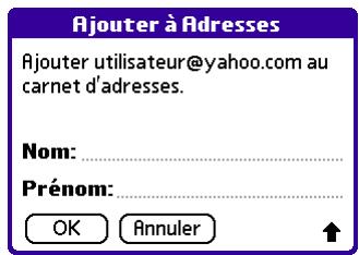 PALM VERSAMAIL - Pour ajouter une nouvelle entrée à l'application adresses : - 2