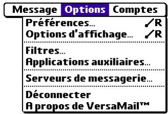 PALM VERSAMAIL - Pour modifier un compte et ajouter ESMTP : - 1