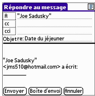 PALM VERSAMAIL - Réponse à un message électronique - 3