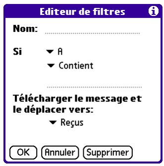 PALM VERSAMAIL - Pour créer un filtre : - 1