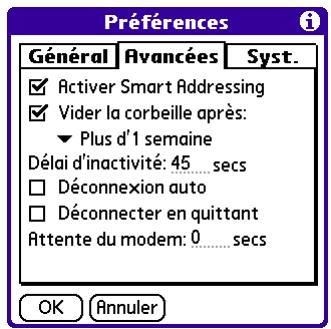 PALM VERSAMAIL - Pour vider automatiquement la corbeille : - 1
