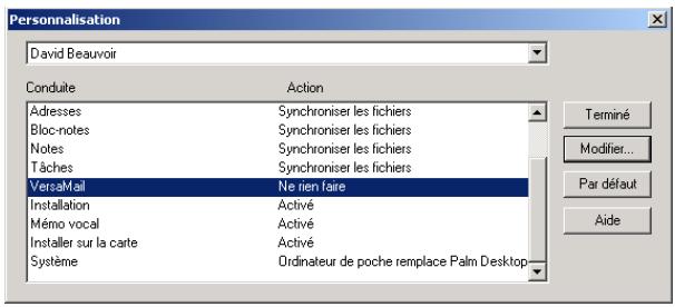 PALM VERSAMAIL - Pour désactiver les applications auxiliaires de conversion de pièce jointe : - 1