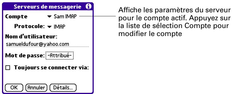 PALM VERSAMAIL - Gestion des paramètres de messagerie - 1