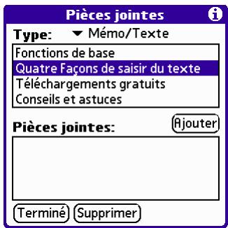 PALM VERSAMAIL - Pour joindre un fichier à un message : - 3