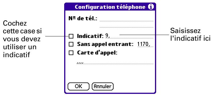 PALM VERSAMAIL - Pour saisir un indicatif : - 1