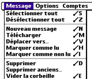 PALM VERSAMAIL - Pour supprimer un ou plusieurs messages : - 2