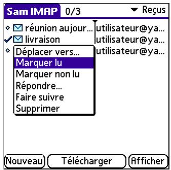 PALM VERSAMAIL - Pour marquer des messages comme étant lus ou non lus : - 1