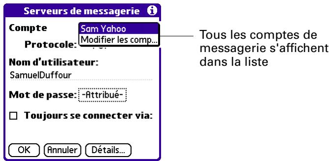 PALM VERSAMAIL - Gestion des paramètres de messagerie - 2